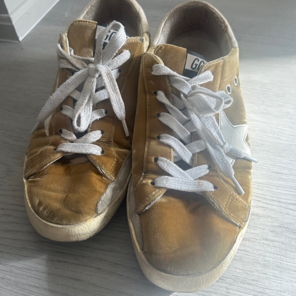 Golden goose mustard yellow sneakers